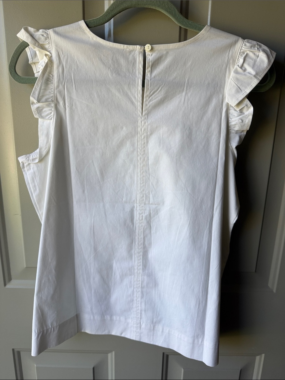 LOFT White Ruffle Sleeve Shell Top - Picture 3 of 5